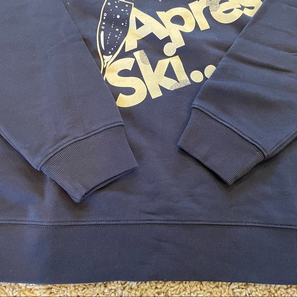 J Crew University Terry "Après Ski" Sweatshirt Navy Size Medium - Picture 3 of 10
